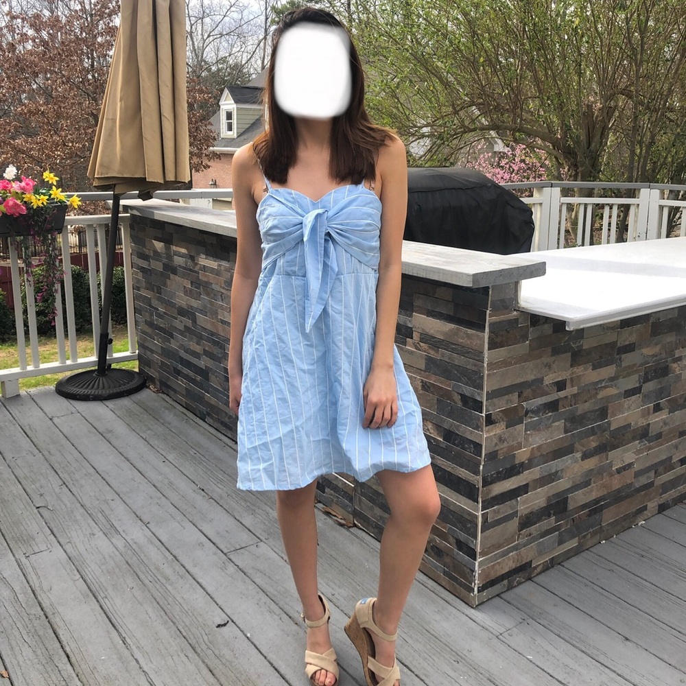 Striped Summer Dress with Front Tie